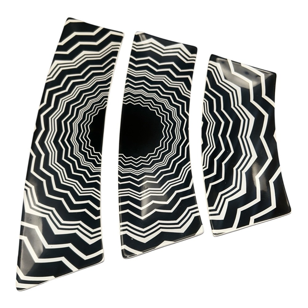 Missoni for Target Set of 3 Serving Plates Platters Black White Chevron Zig Zag